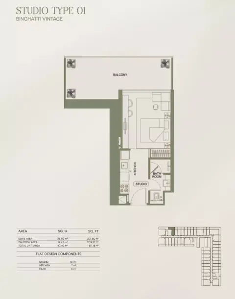 Floor plan, Studio