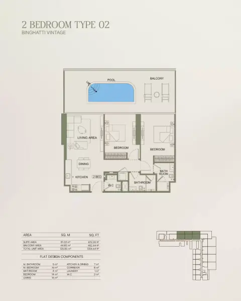 Floor plan, 2 Bed