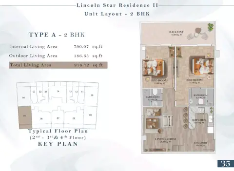 Floor plan, 2 Bed